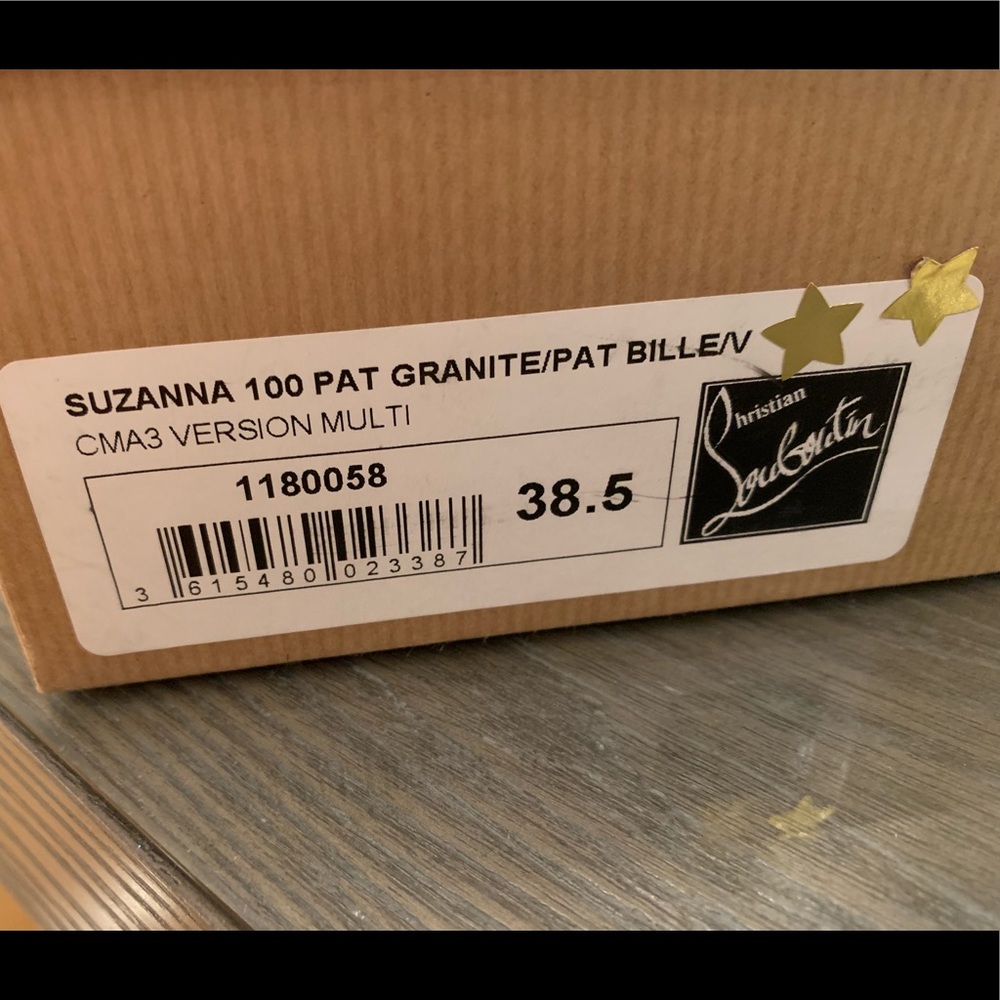 🔥🔥SOLD!!🔥🔥Christian Louboutin Suzanna 100 Black Pat/Granite - Picture 7 of 7